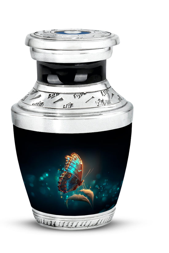 Black Butterfly Blessing Cremation Urns for Human Ashes - 10-inch, 200 cu in - Yatskia
