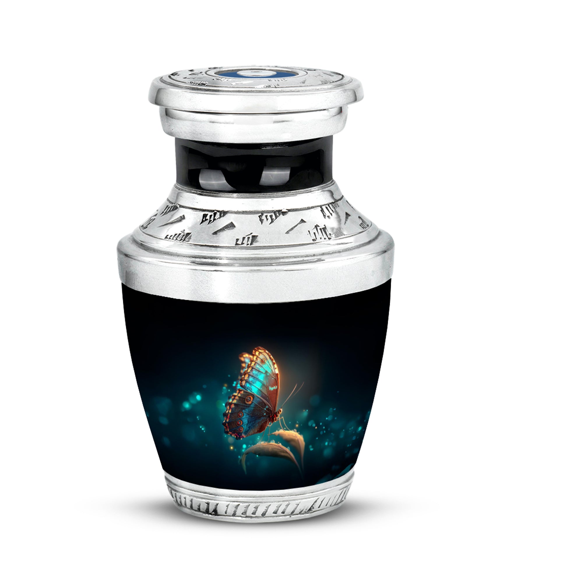 Black Butterfly Blessing Cremation Urns for Human Ashes - 10-inch, 200 cu in - Yatskia