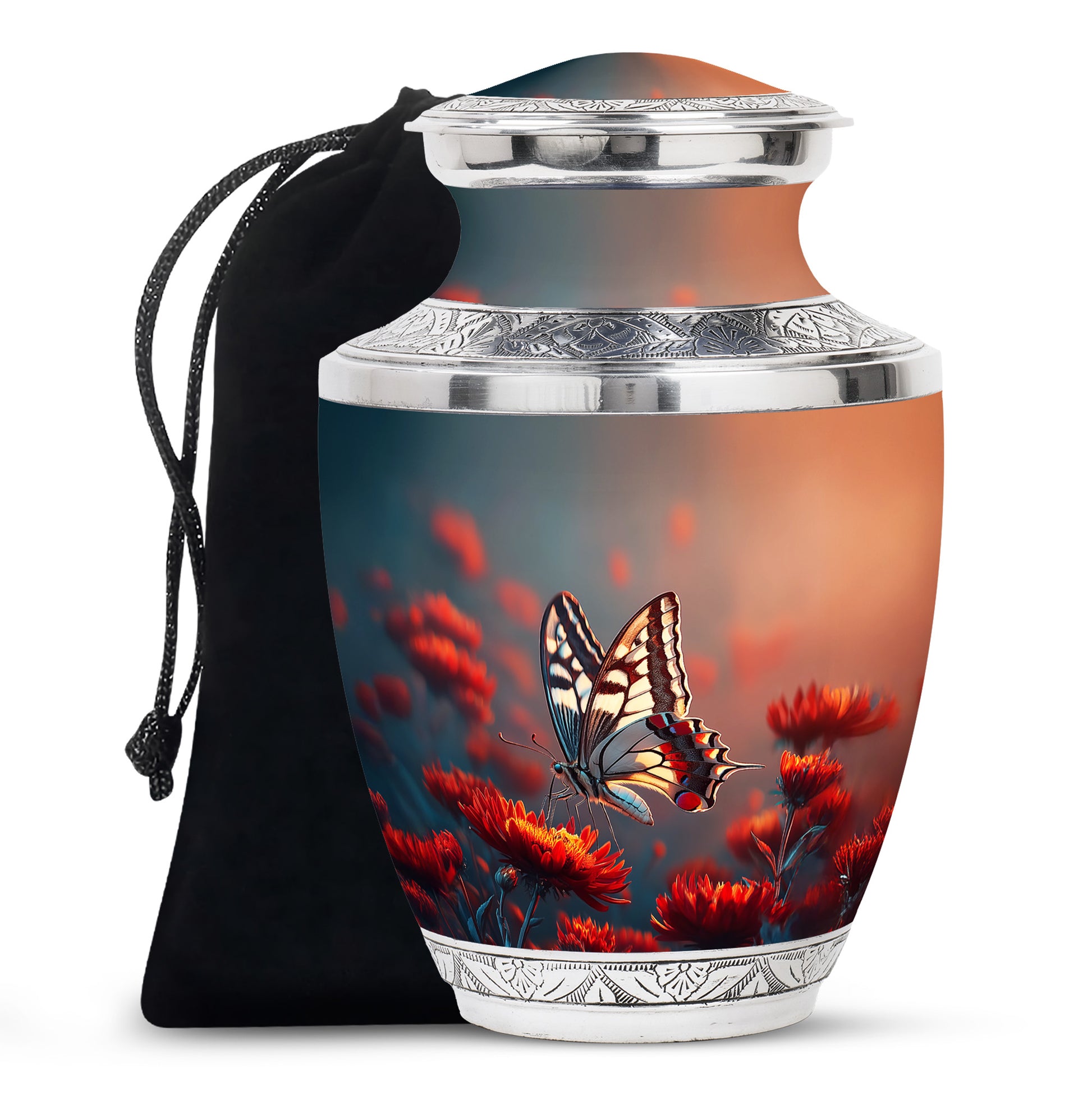 Colorful Butterfly Funeral Urn - Cremation Urns Large Adult Women