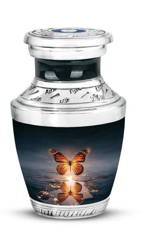 Blue Butterfly Cremation Urns - Enduring Haven 10-inch, 200 cu in - Yatskia
