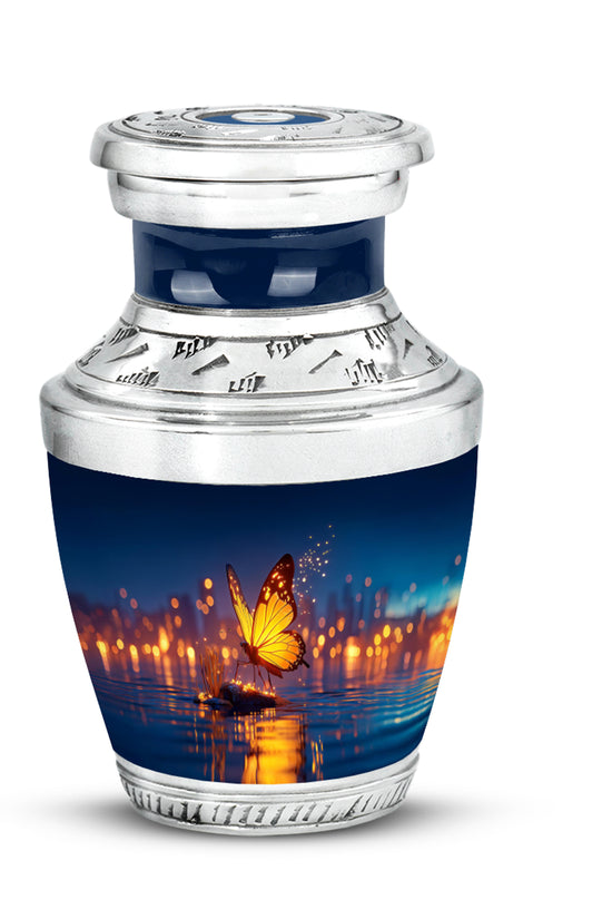 Personalized Eternal Butterfly Cremation Urns - Blue 10-inch, 200 cu in - Yatskia