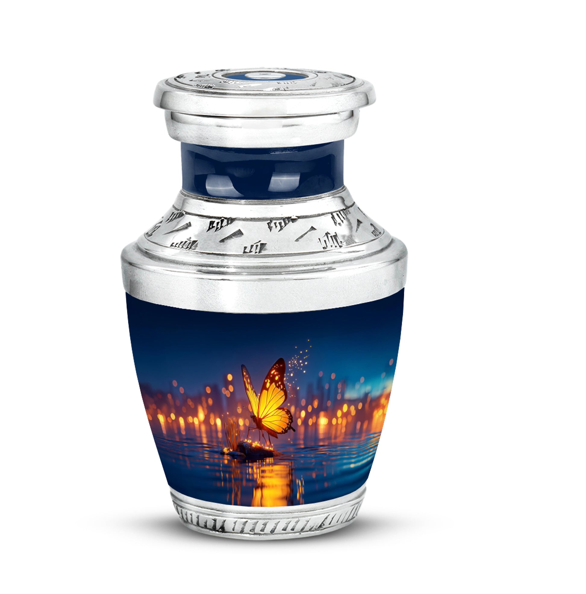 Personalized Eternal Butterfly Cremation Urns - Blue 10-inch, 200 cu in - Yatskia