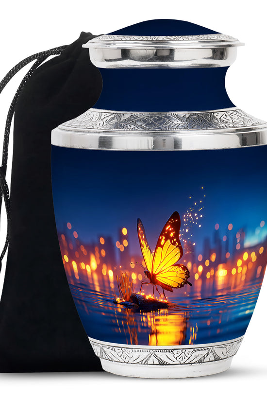 Beautiful Elegant Golden Butterfly Urn - Urns For Adult Female Mom