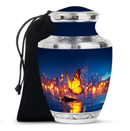 Beautiful Elegant Golden Butterfly Urn - Urns For Adult Female Mom