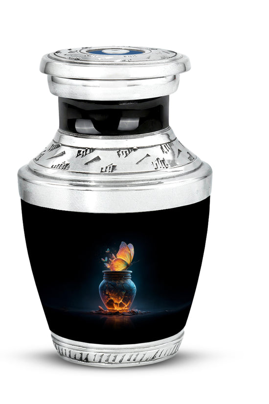 Black Butterfly Sentinel Cremation Urns for Human Ashes - 10-inch, 200 cu in - Yatskia