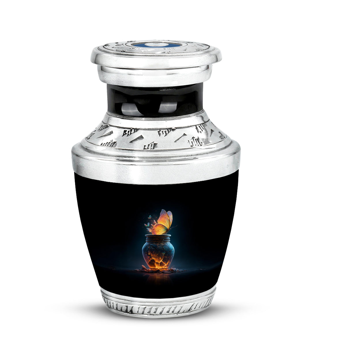 Black Butterfly Sentinel Cremation Urns for Human Ashes - 10-inch, 200 cu in - Karyliz
