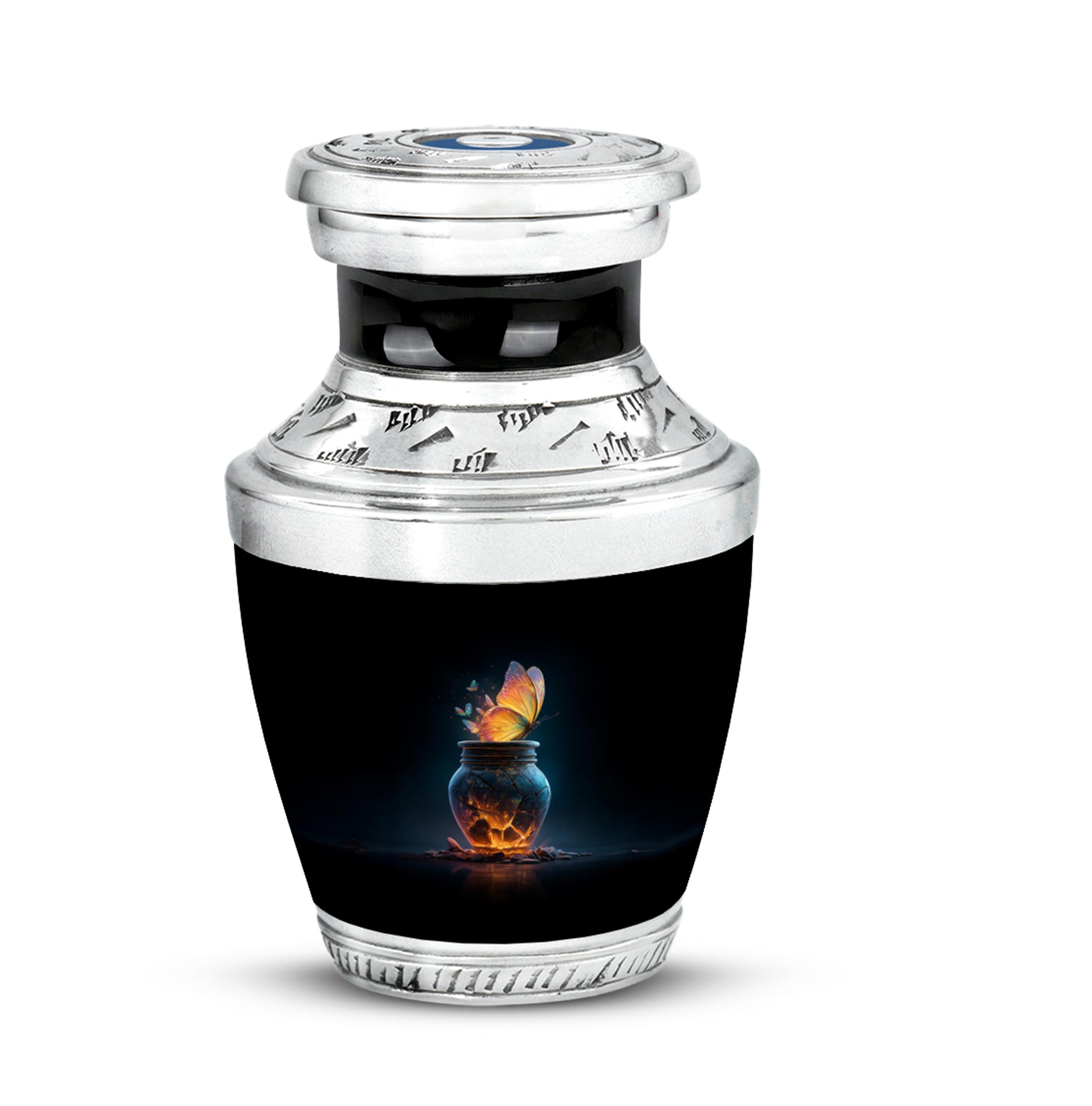 Black Butterfly Sentinel Cremation Urns for Human Ashes - 10-inch, 200 cu in - Yatskia