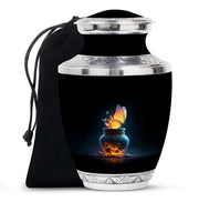 Black Glowing Butterfly Urn - Cremation Urns For Women Ashes