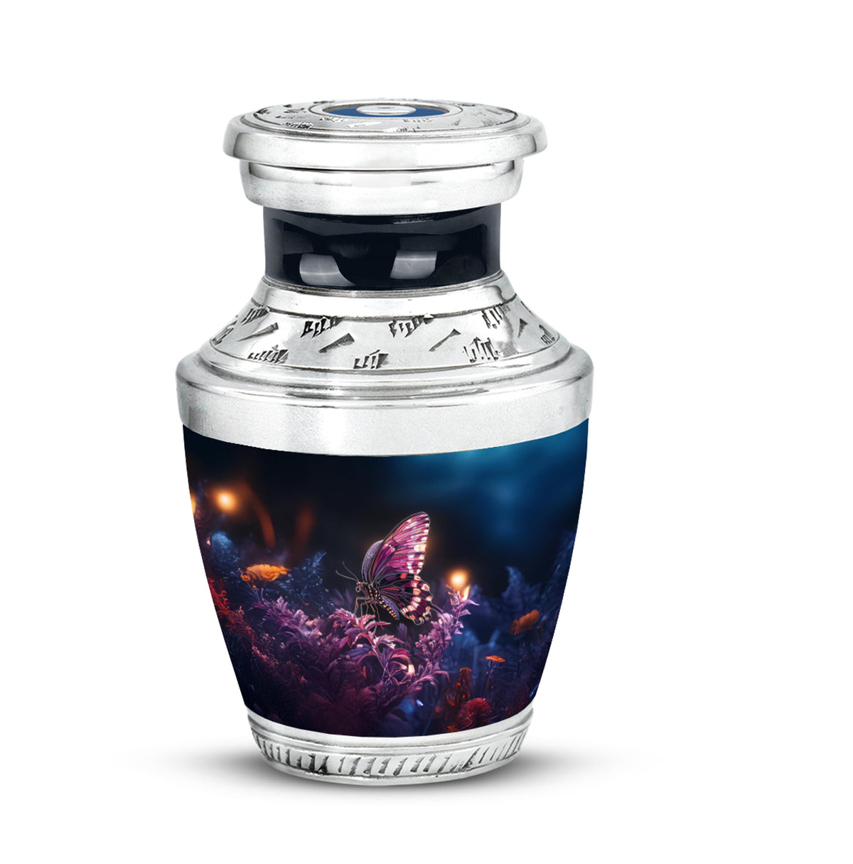 Black Butterfly Cremation Urns - Opulent Beacon 10-inch, 200 cu in - Karyliz