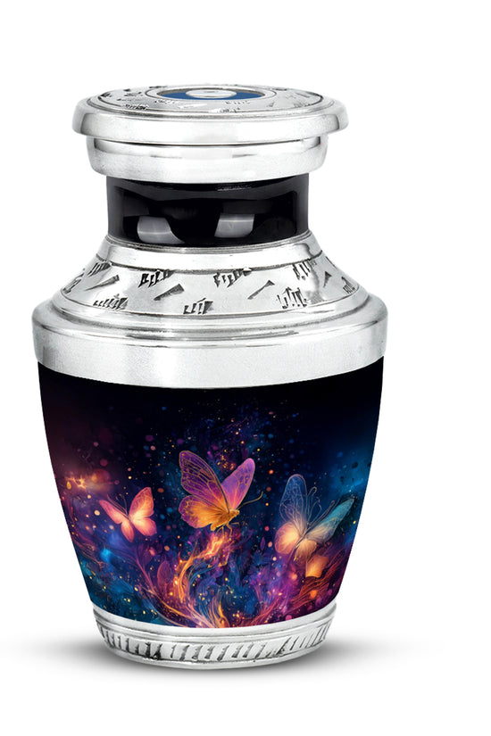 Graceful Black Butterfly Blessing Urn for Human Ashes - 10-inch, 200 cu in - Yatskia