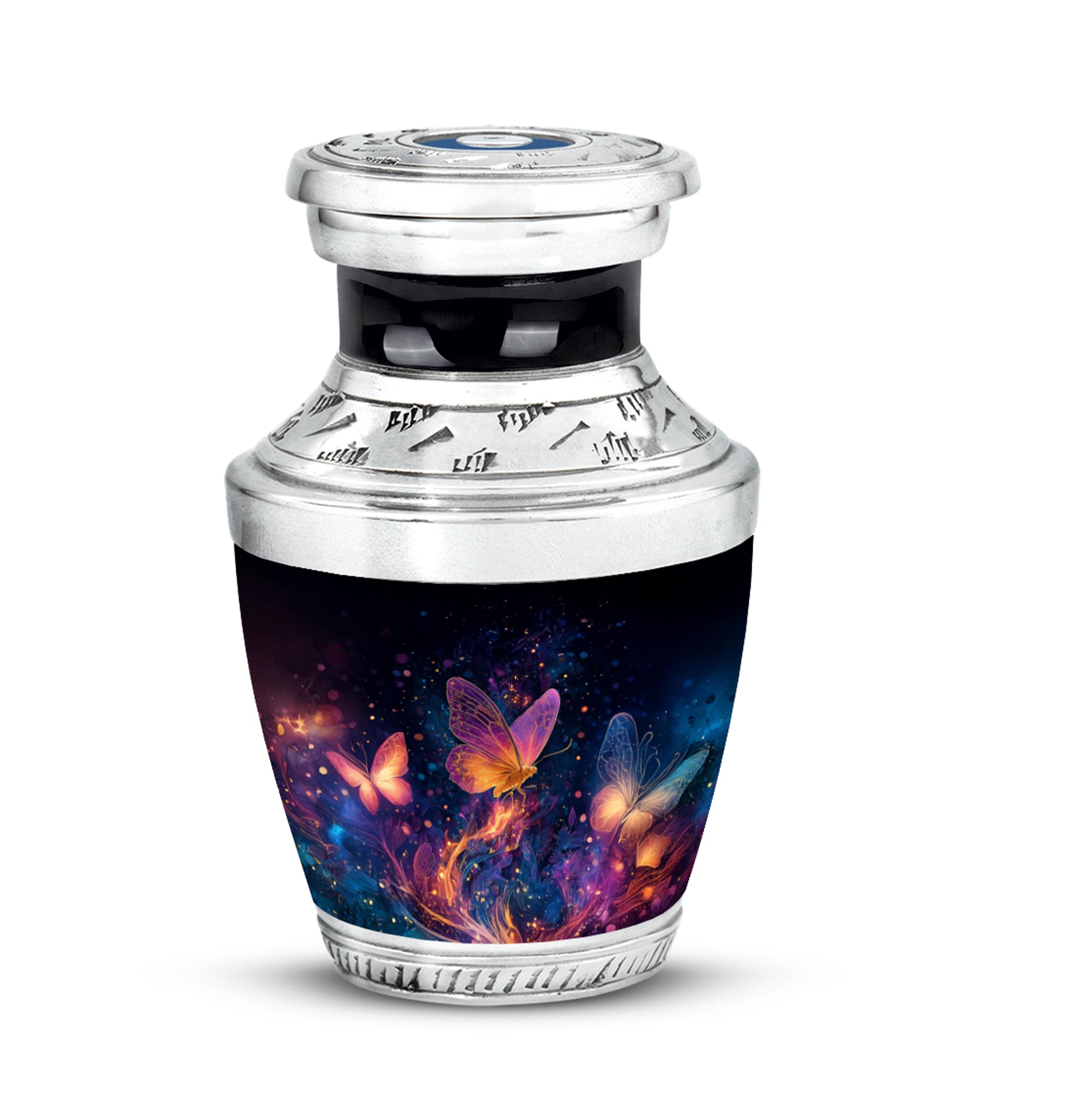 Graceful Black Butterfly Blessing Urn for Human Ashes - 10-inch, 200 cu in - Yatskia