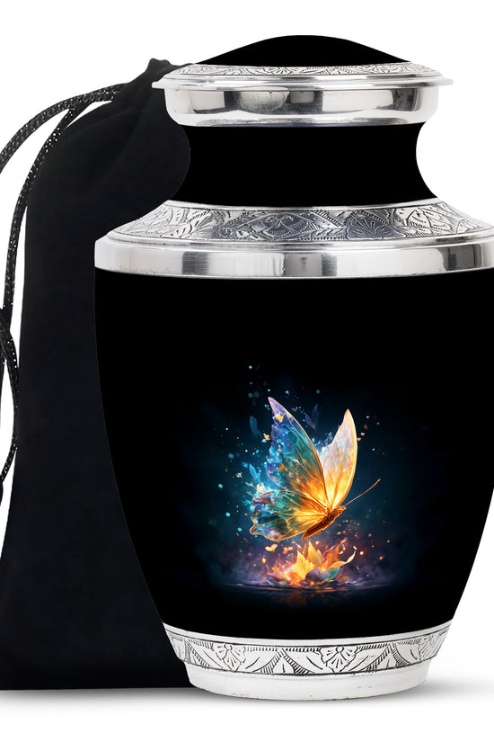 Glowing Butterfly Cremation Urn - Small Urn For Ashes For Women