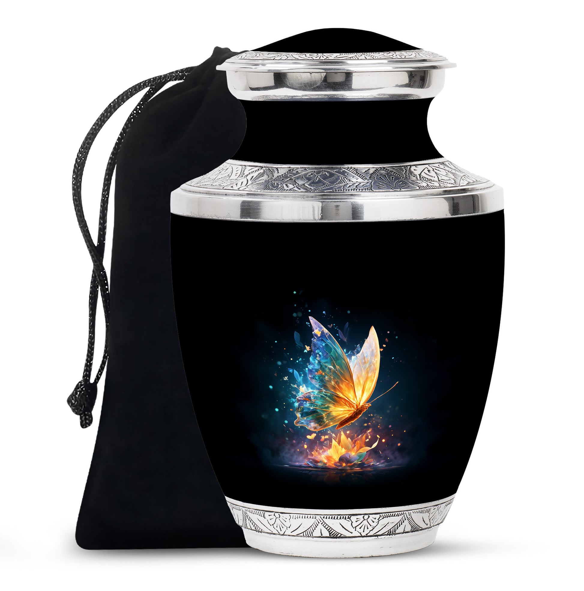 Glowing Butterfly Cremation Urn - Small Urn For Ashes For Women