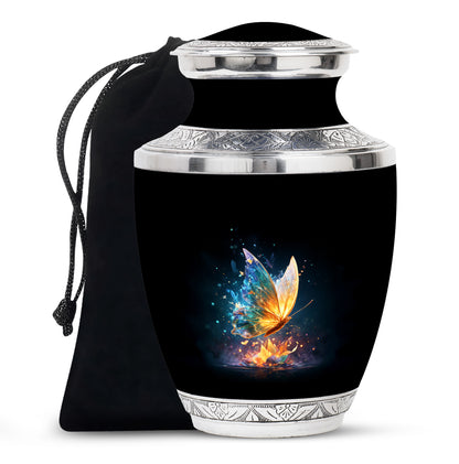 Glowing Butterfly Cremation Urn - Small Urn For Ashes For Women
