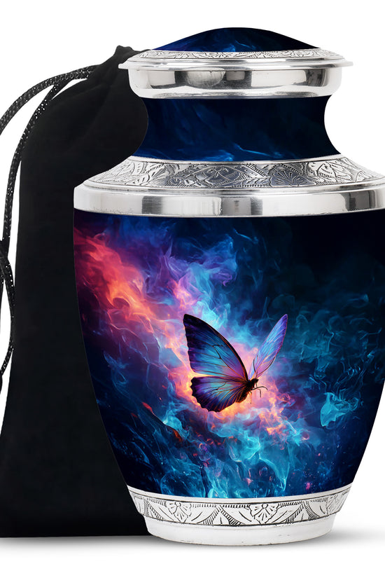 Blue Butterfly Cremation Urn - Small Urn For Ashes Keepsake Mom