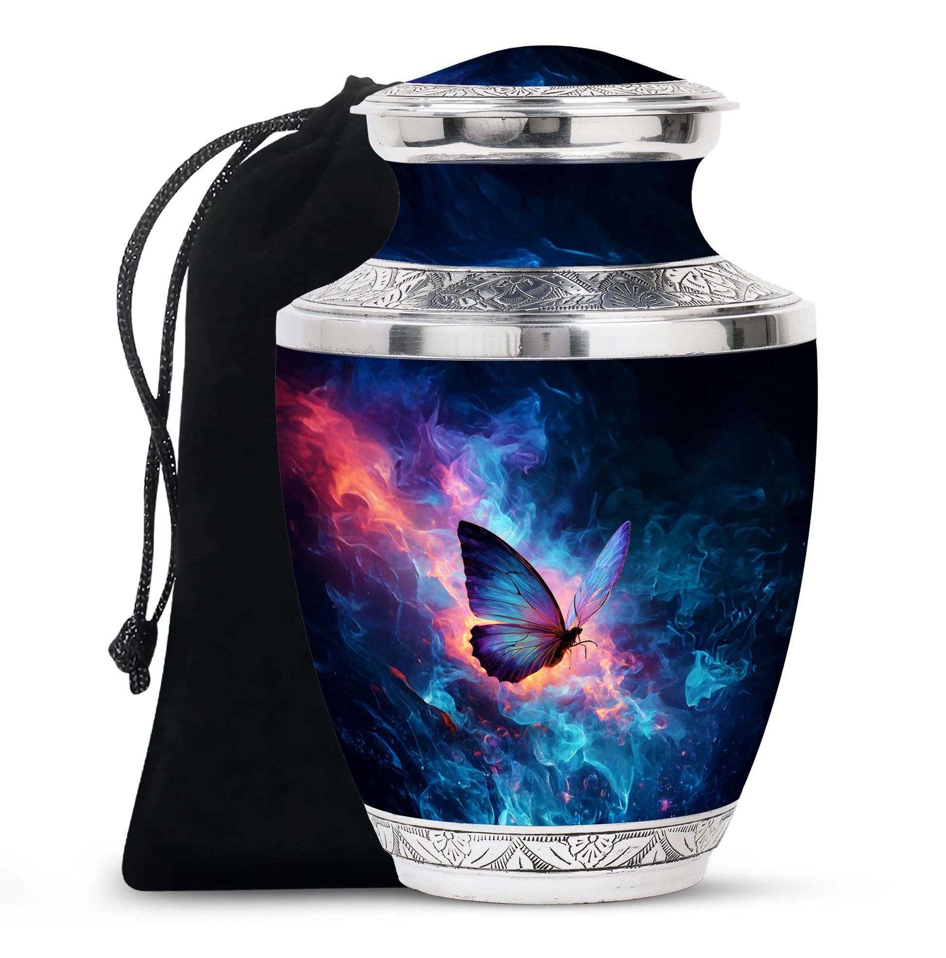Blue Butterfly Cremation Urn - Small Urn For Ashes Keepsake Mom