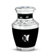 Personalized Butterfly Cremation Urns - Pristine Black 10-inch, 200 cu in - Karyliz