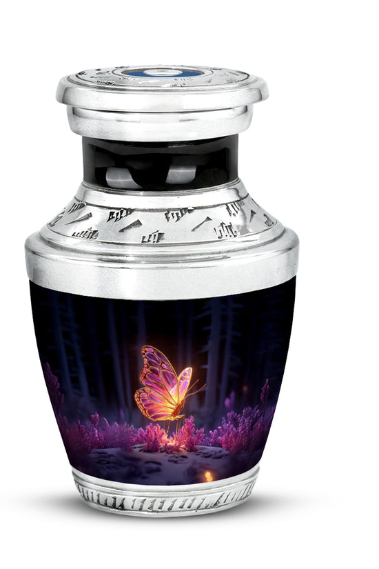 Black Sacred Butterfly Cremation Urns for Human Ashes - 10-inch, 200 cu in - Yatskia