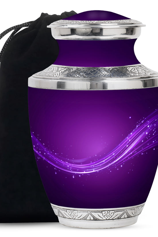Personalized Purple Color Urn - Beautifully Handcrafted Urns For Ashes