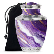 Beautiful Purple Marble Urn for Ashes – Durable Aluminum Memorial Urn
