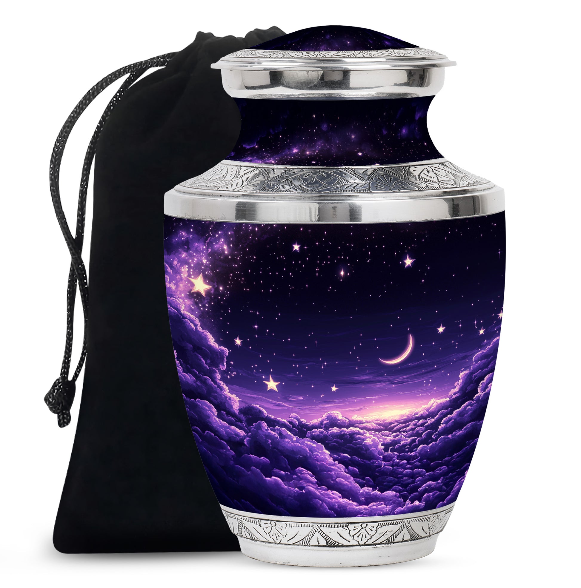 Night Purple Cremation Urn - Elegant Memorial Urns For Human Ashes