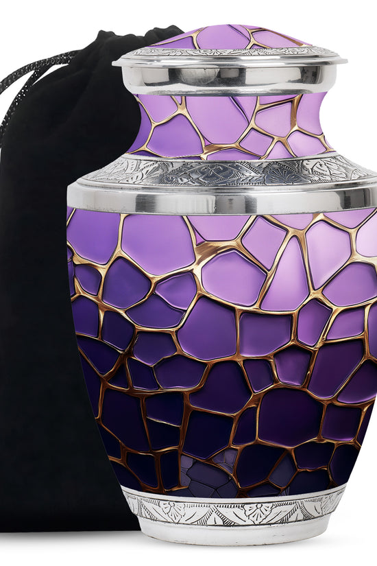 Premium Purple Cremation Urn for Ashes – Decorative Memorial Urn
