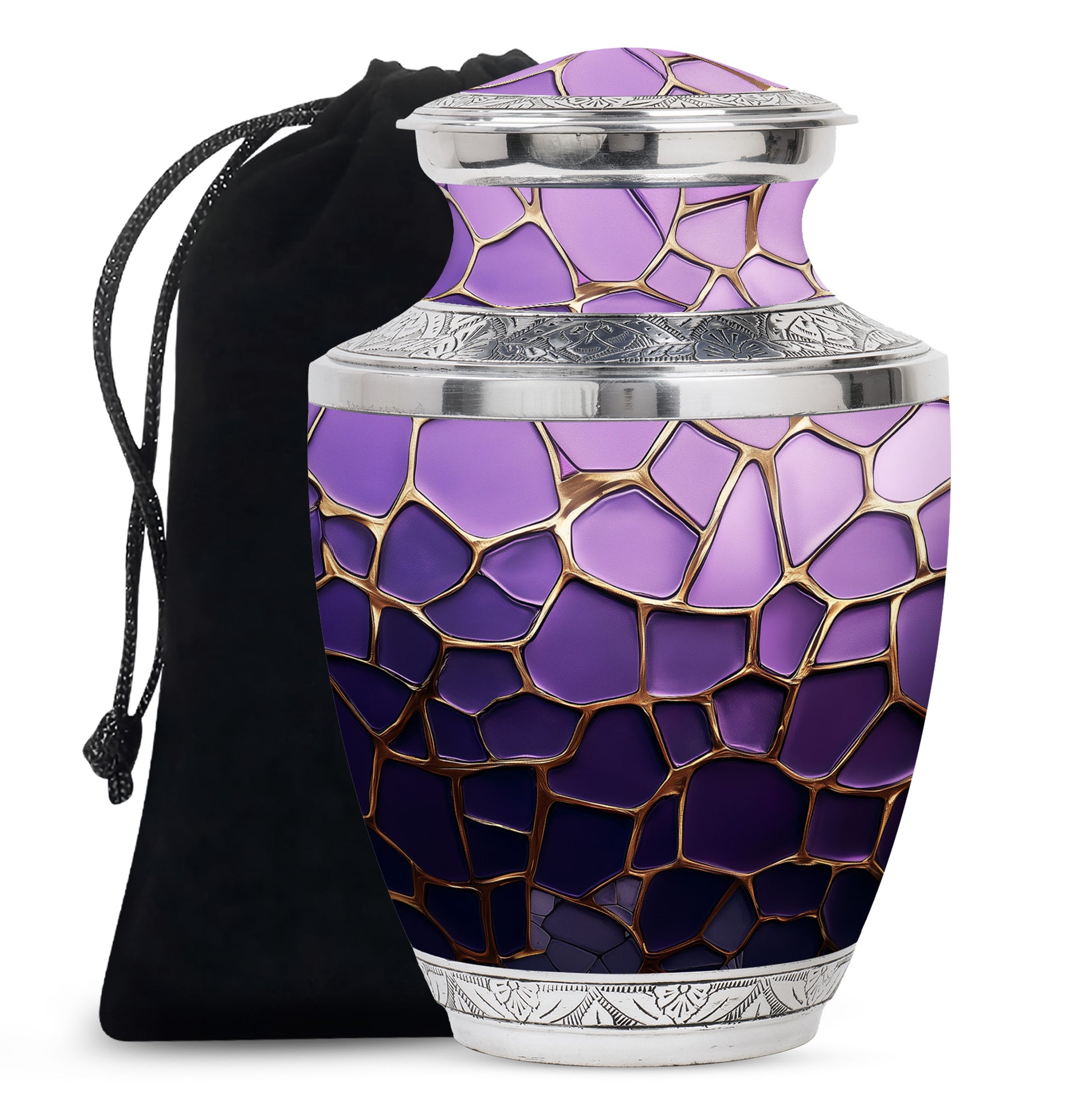 Premium Purple Cremation Urn for Ashes – Decorative Memorial Urn