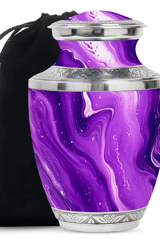 Handcrafted Purple Cremation Urn – Large Urns for Human Ashes Adult
