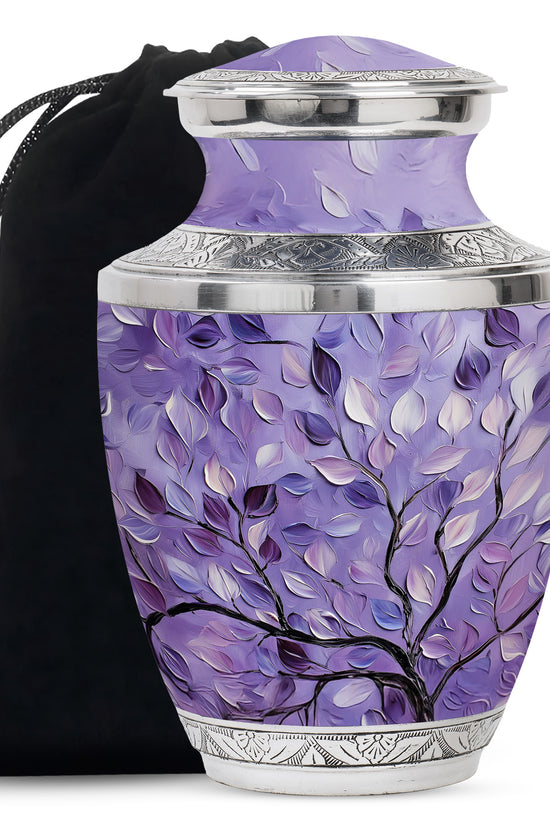 Beautiful Purple Tree Of Life Urn - Large Decorative Urns For Ashes