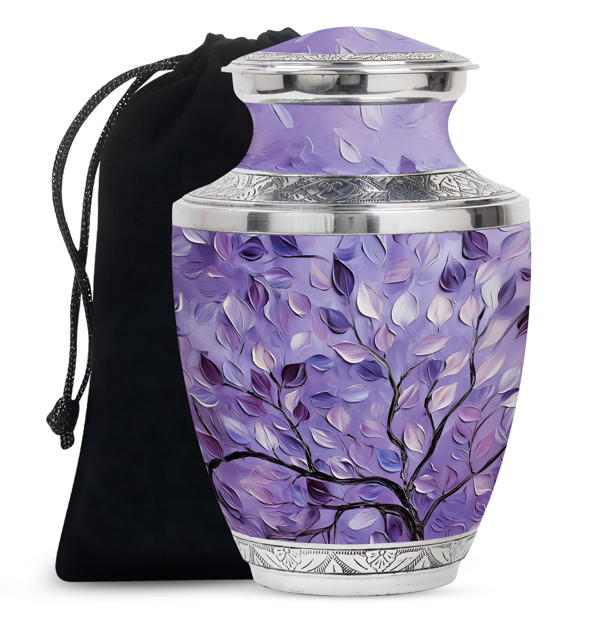Beautiful Purple Tree Of Life Urn - Large Decorative Urns For Ashes