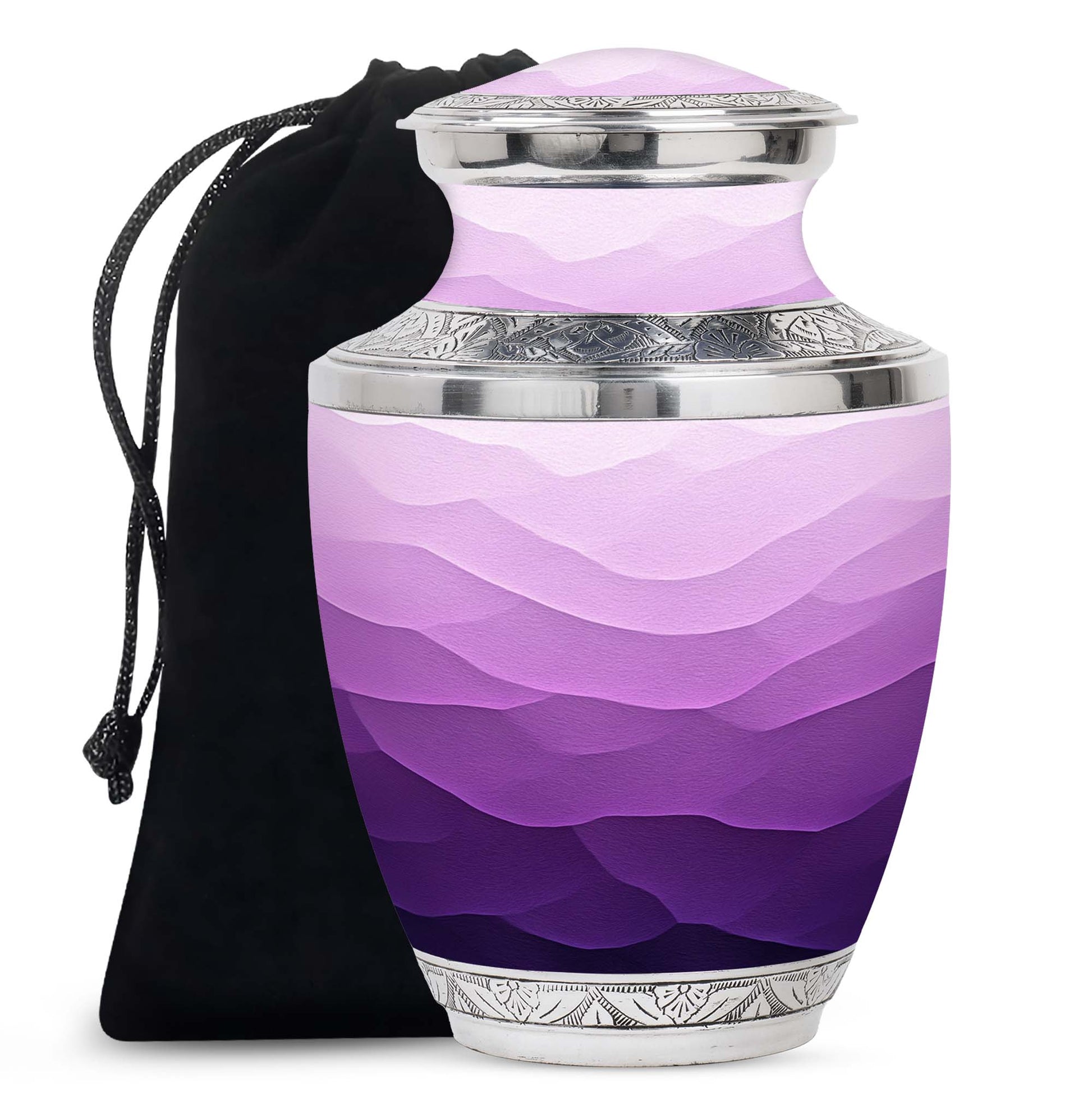 Beautifully Handcrafted Purple Urn - Customized Urns For Human Ashes