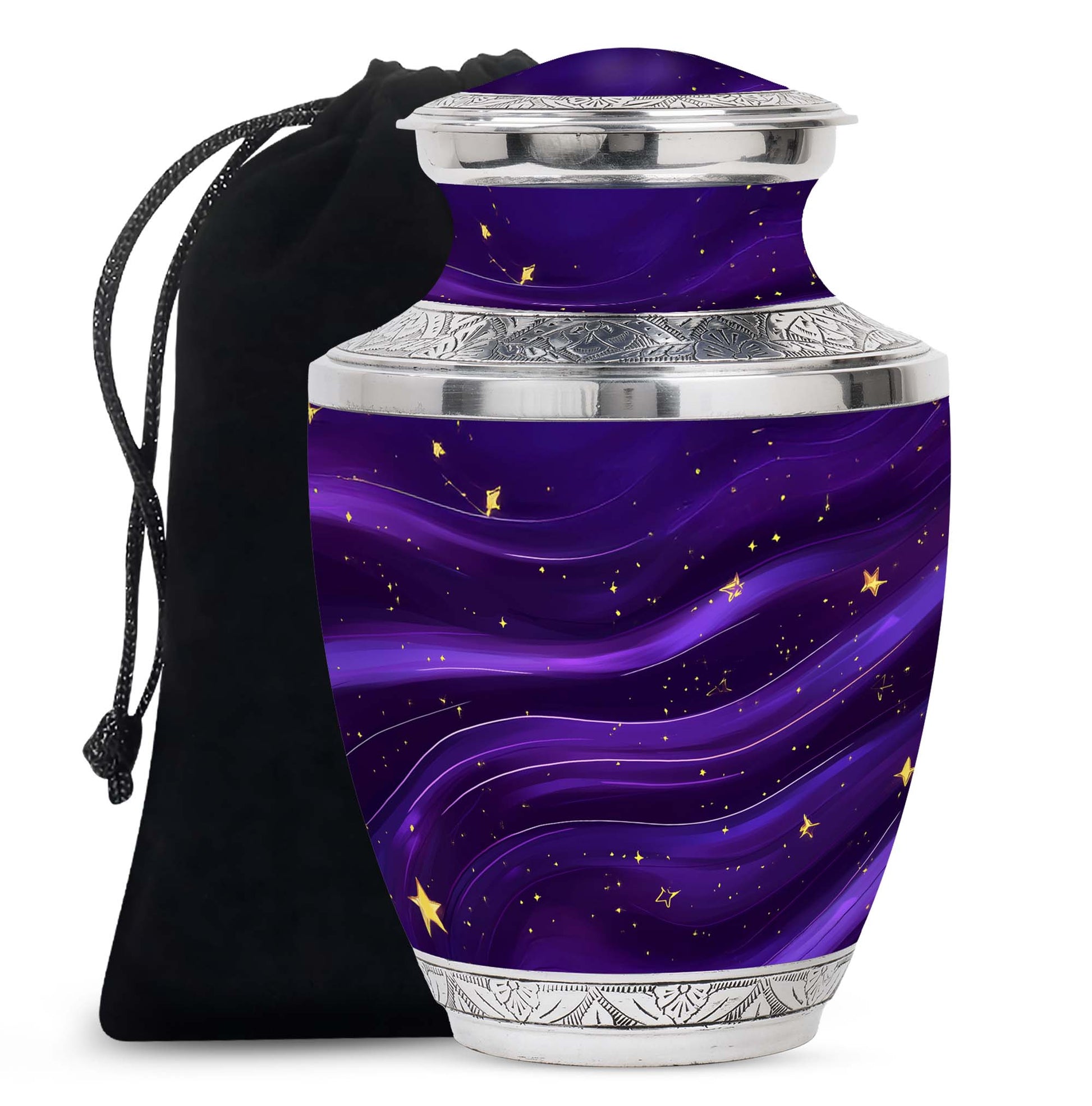 Purple Galaxy Cremation Urn - Beautiful Decorative Urns For Women Ashes