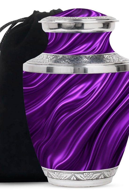 Purple Swirl Cremation Urn – Elegant Memorial Urn For Adult Male & Female