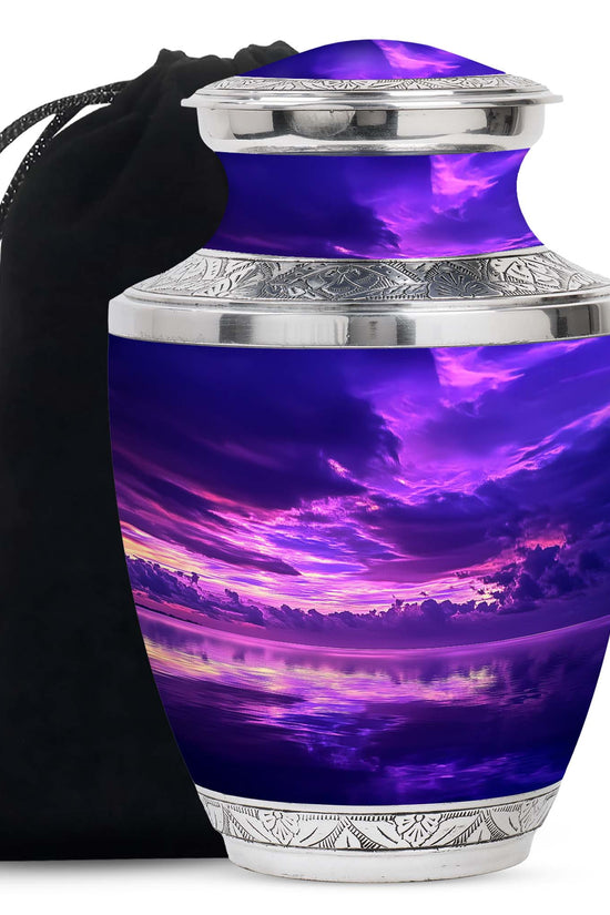 Purple Sunset Cremation Urn - Small Cremation Urn For Ashes For Women
