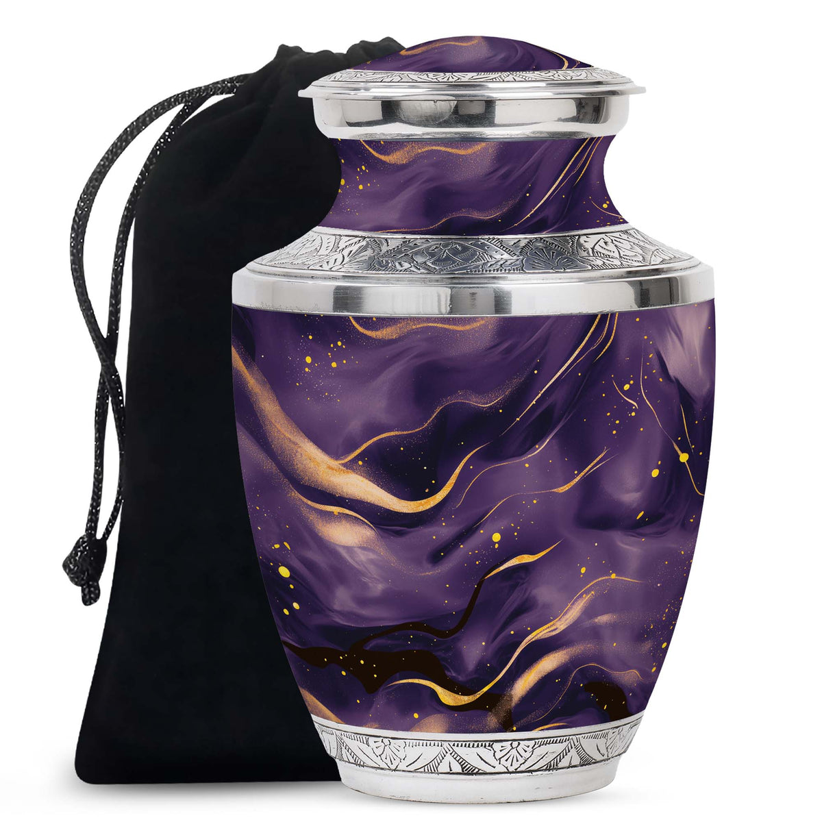 Handcrafted Purple Marble Cremation Urn – Decorative Memorial Keepsake
