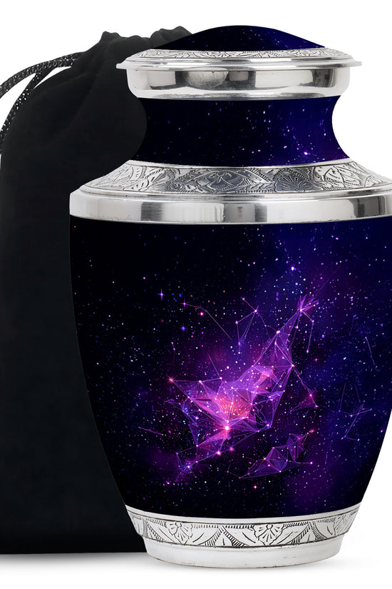 Galaxy Purple Cremation Urn – Cosmic Star Memorial Urn for Ashes