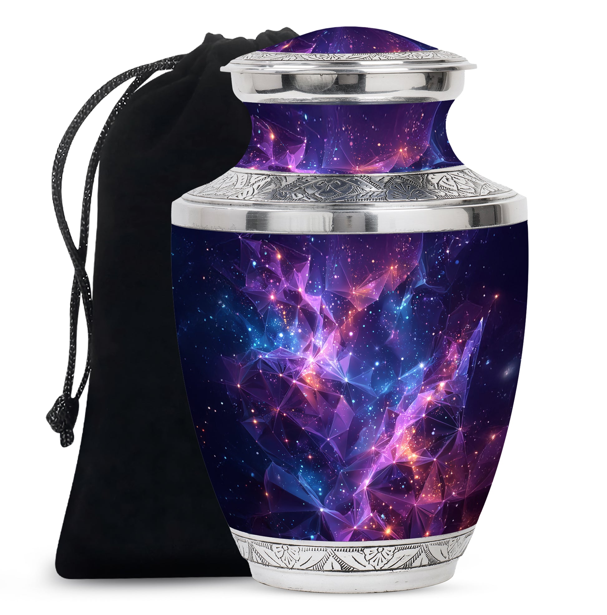 Galaxy Cremation Urn – Cosmic Purple Memorial Ashes Urn For Ashes