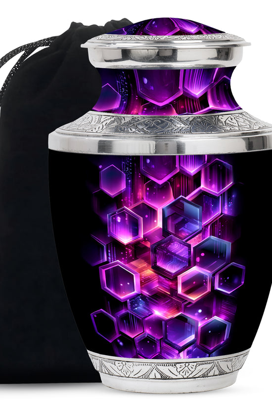 Artistic Geometric Cremation Urn - Large Decorative Urns For Ashes