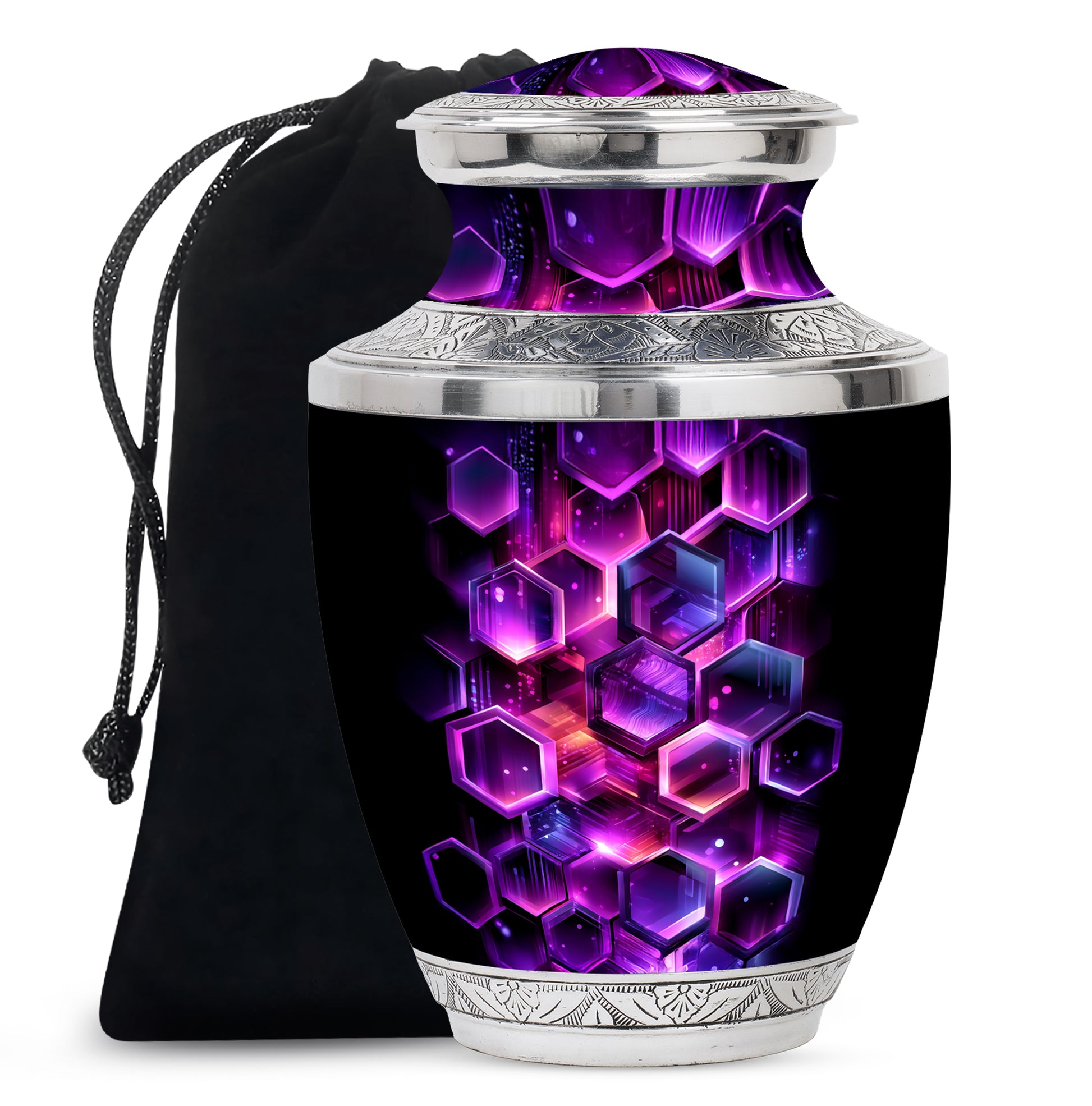 Artistic Geometric Cremation Urn - Large Decorative Urns For Ashes