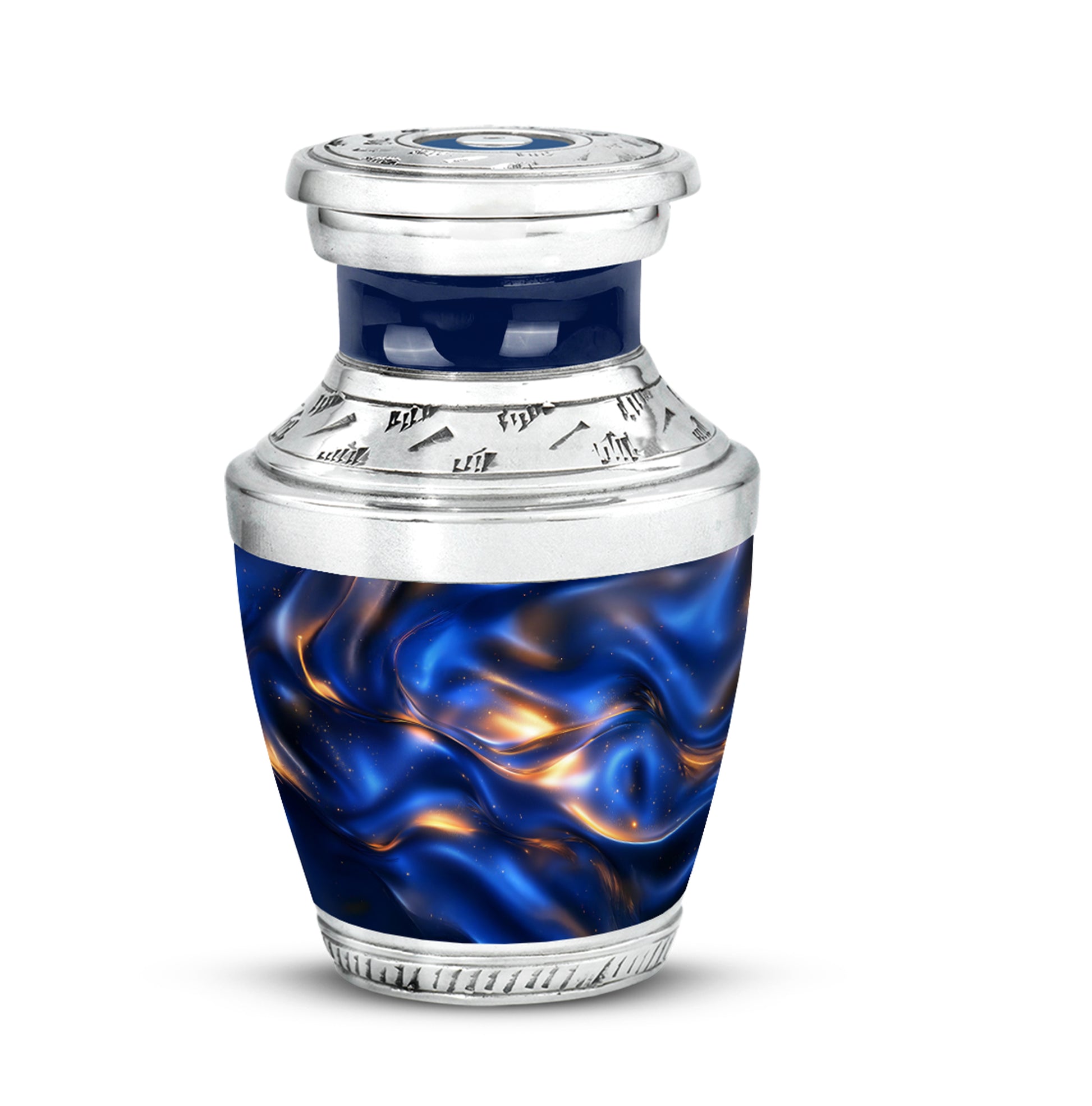 Personalized Eternal Blue Cremation Urns - Blue 10-inch, 200 cu in - Karyliz