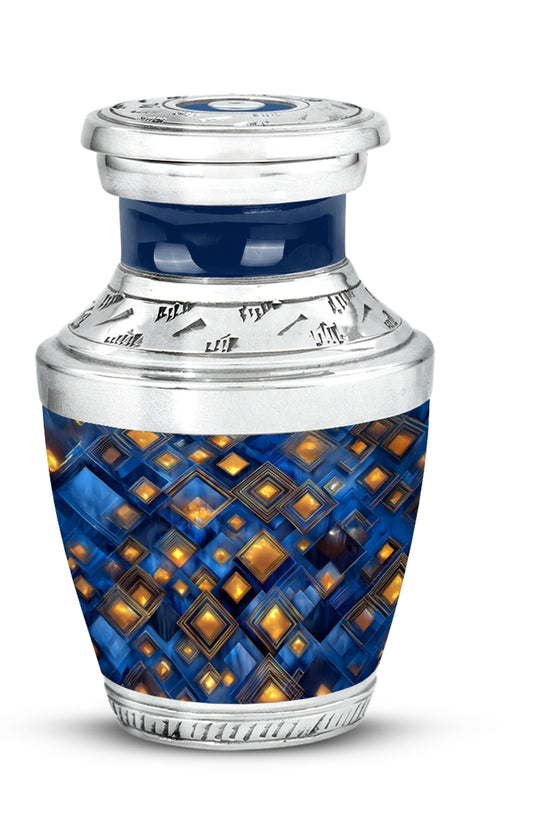 Personalized Blue Cremation Urns - Tranquil Blue 10-inch, 200 cu in - Karyliz