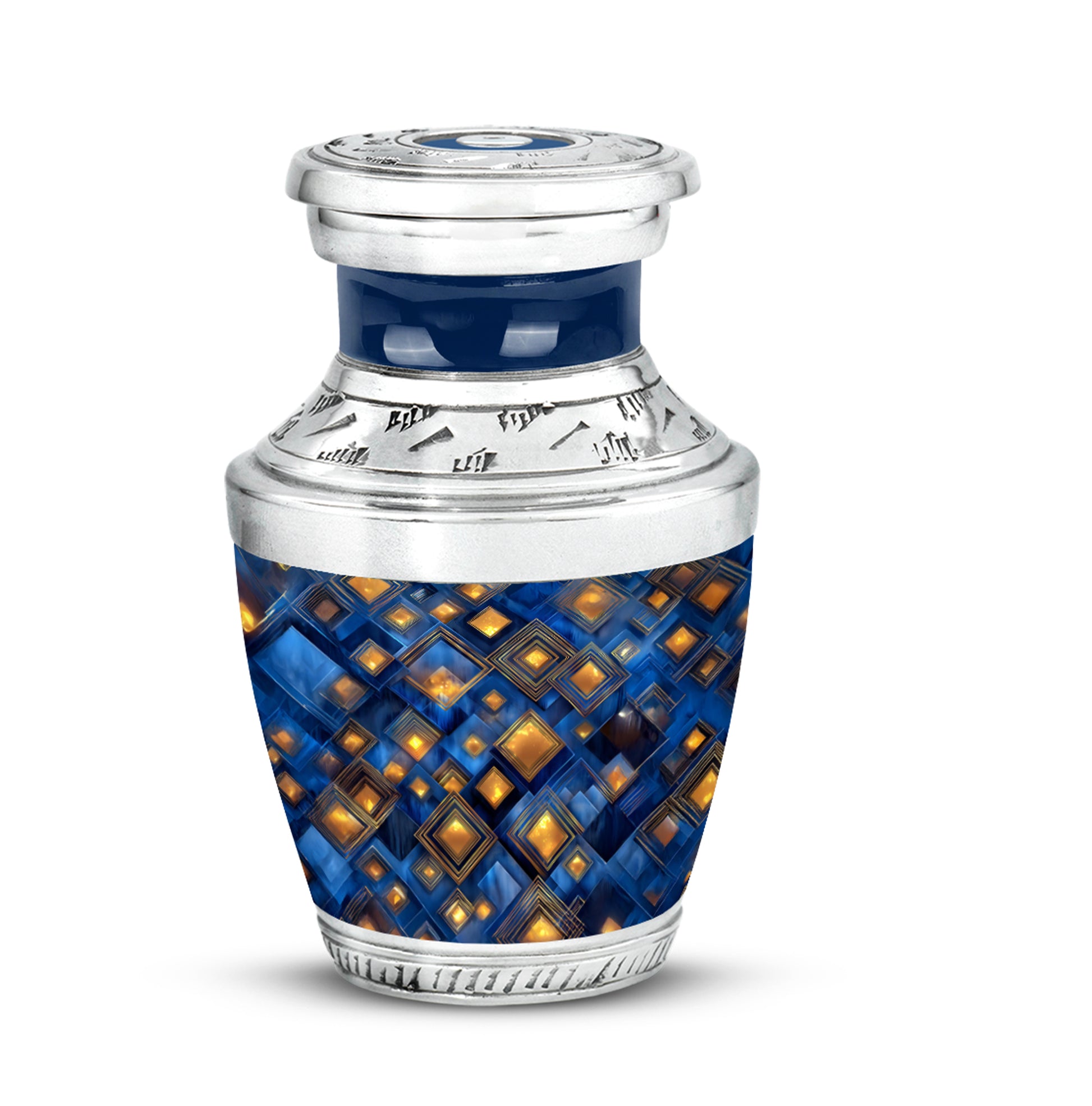 Personalized Blue Cremation Urns - Tranquil Blue 10-inch, 200 cu in - Karyliz