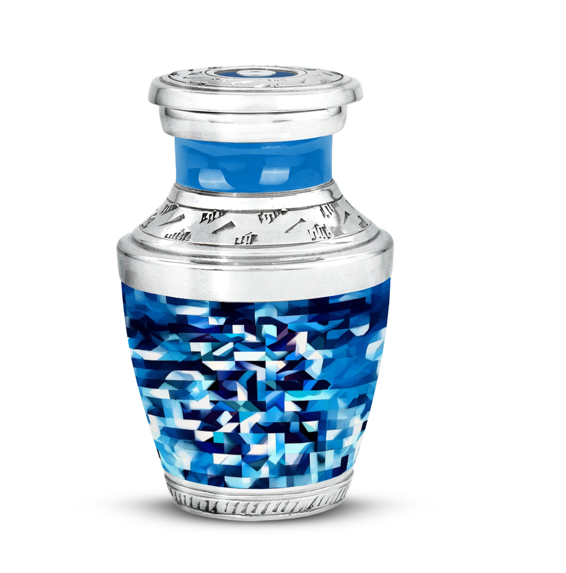 Personalized Blue Blue Cremation Urns for Ashes - Majestic 10-inch - Karyliz