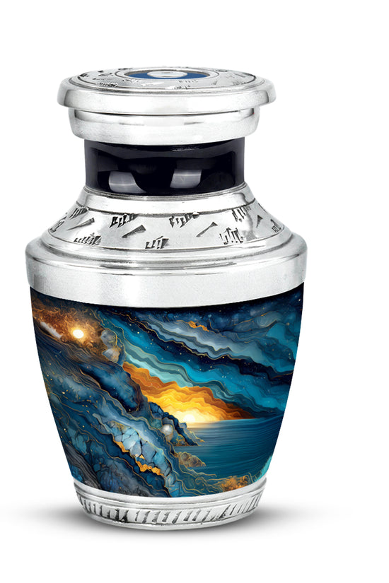Personalized Magnificent Blue Cremation Urns - Blue 10-inch, 200 cu in - Karyliz