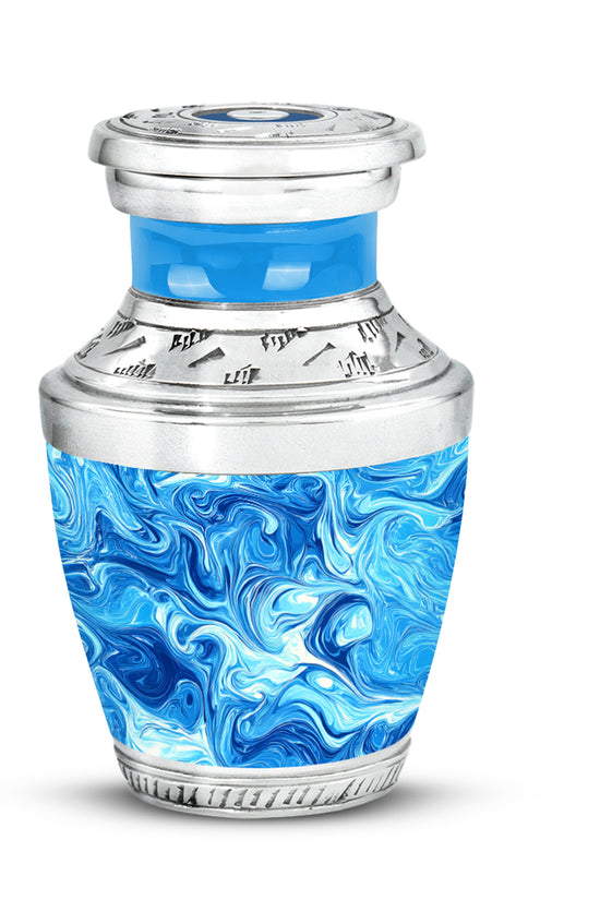 Personalized Blue Steadfast Blue Cremation Urns for Human Ashes - 10-inch, 200 cu in - Karyliz