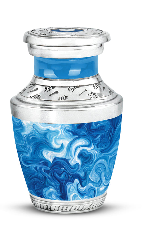 Ethereal Blue Memorial Cremation Urns - Blue 10-inch, 200 cu in - Karyliz