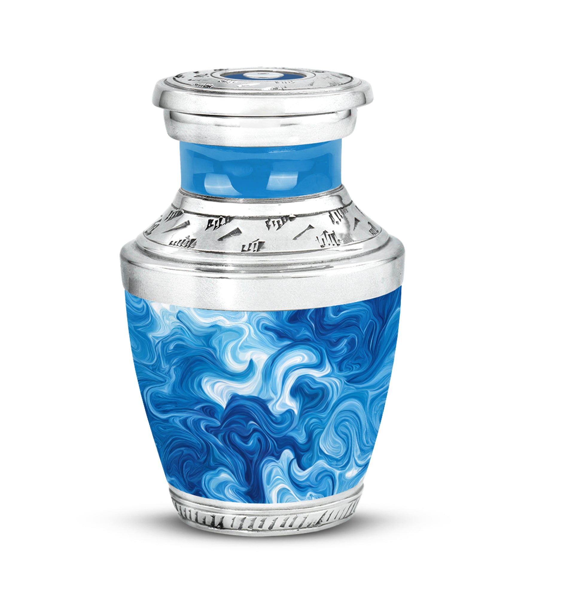 Ethereal Blue Memorial Cremation Urns - Blue 10-inch, 200 cu in - Karyliz