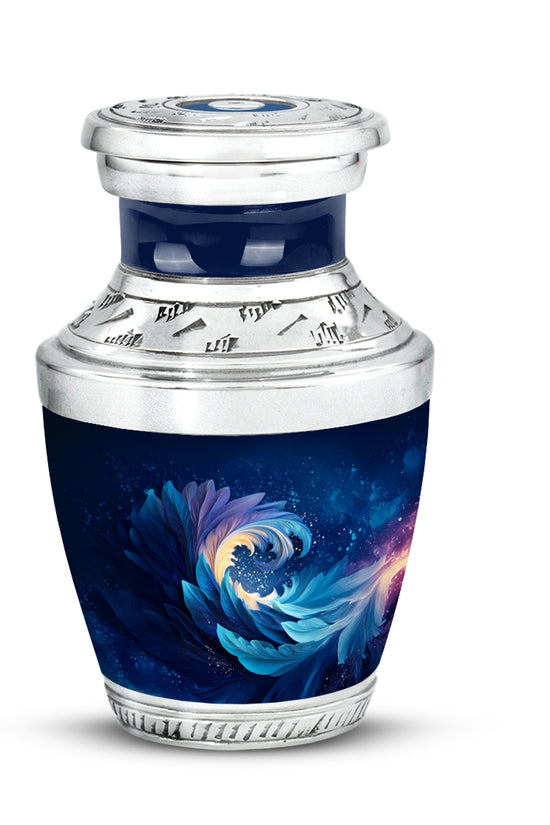 Personalized Blue Cremation Urns - Wondrous Blue 10-inch, 200 cu in - Karyliz