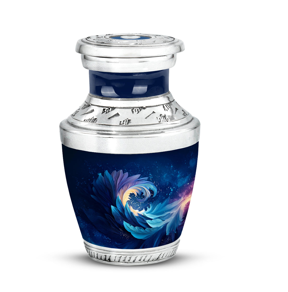 Personalized Blue Cremation Urns - Wondrous Blue 10-inch, 200 cu in - Karyliz