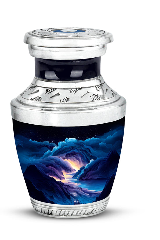 Graceful Blue Blue Resting Place Urn for Human Ashes - 10-inch, 200 cu in - Karyliz